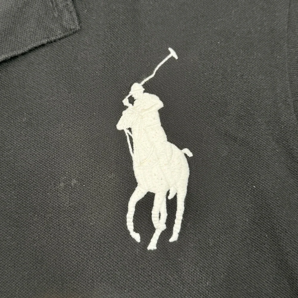 Polo Ralph Lauren Mens XL Big Pony Custom Slim Fit Black Short Sleeve Polo Shirt